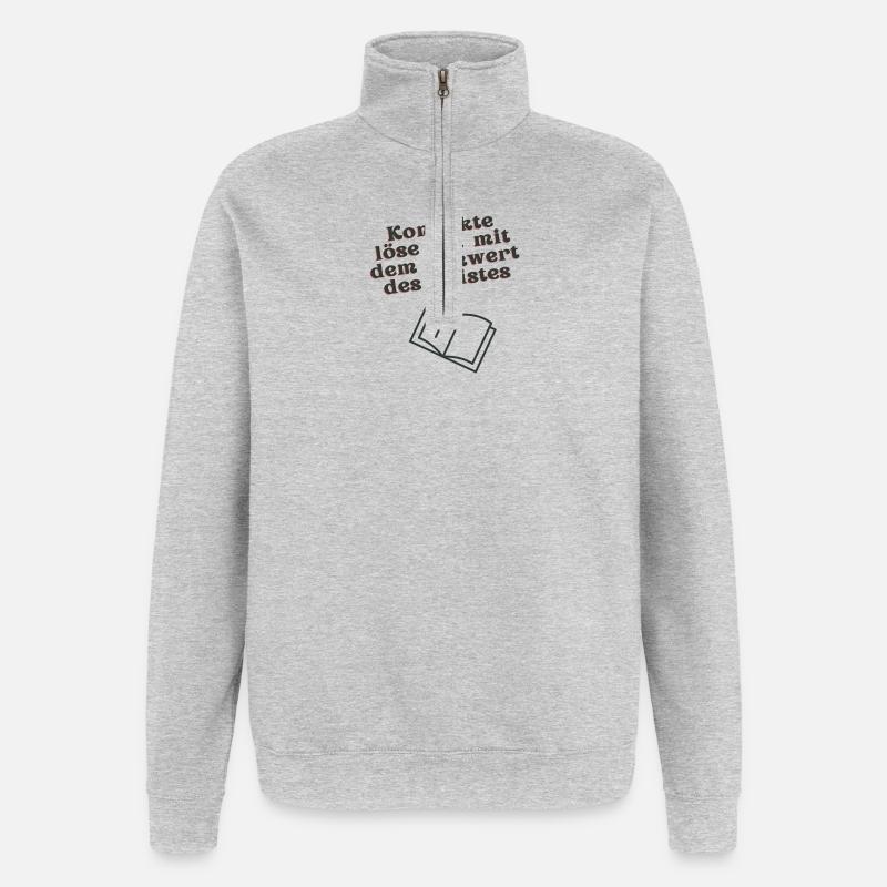 Schwert des Geistes - Quarter-Zip-Sweatshirt - Grau meliert