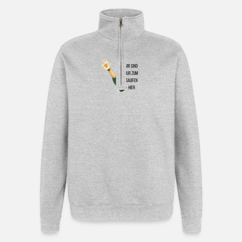 Junggesellen/in Abschied - Quarter-Zip-Sweatshirt - Grau meliert