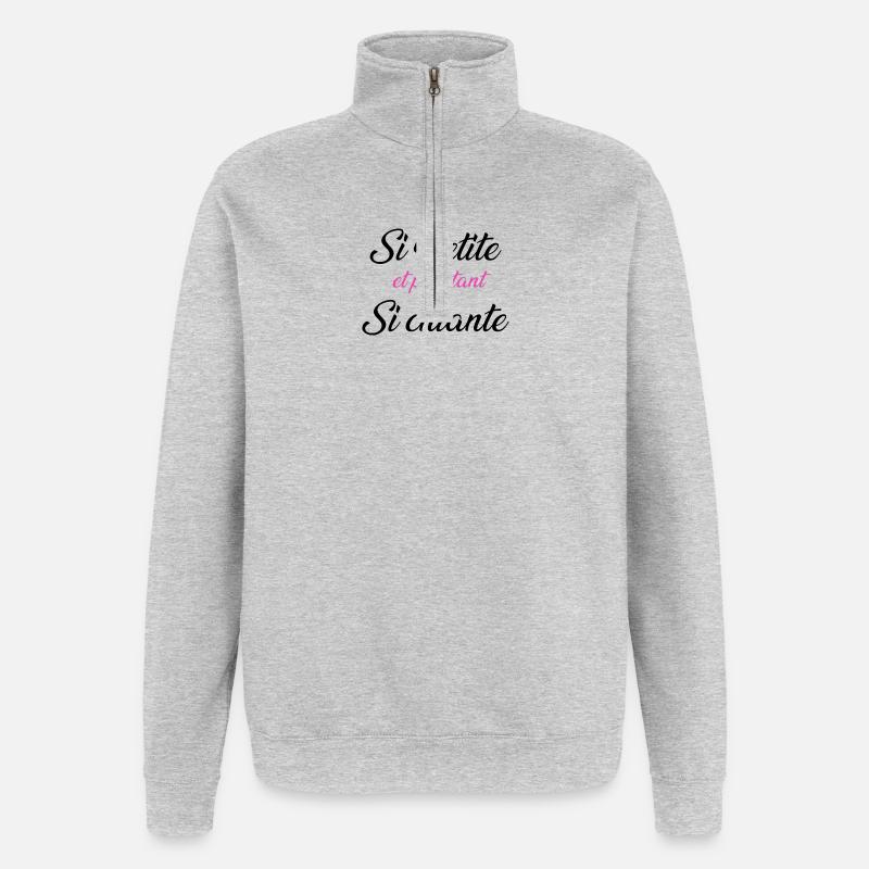 so klein und doch so langweilig - Quarter-Zip-Sweatshirt - Grau meliert