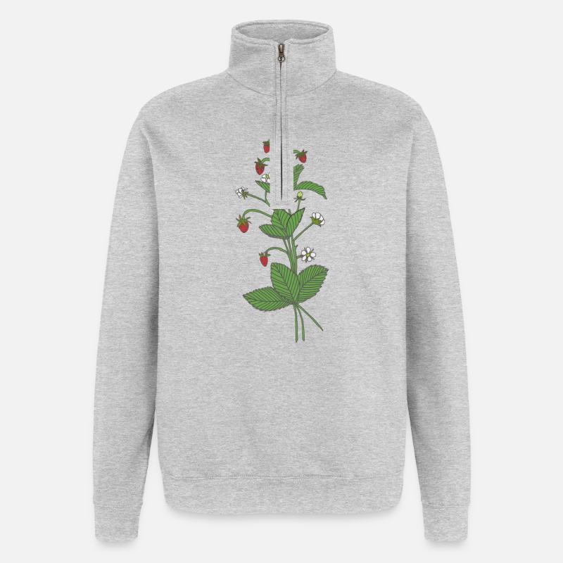 Walderdbeeren - Quarter-Zip-Sweatshirt - Grau meliert