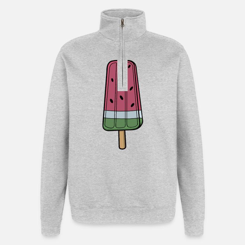 Joyeuse pastèque Frozen pop - Sweat à zip 1/4 - gris chiné