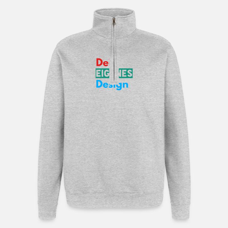 Dein Eigenes Design - Quarter-Zip-Sweatshirt - Grau meliert