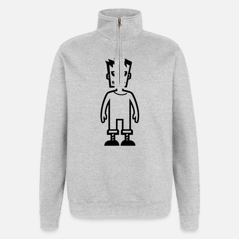 Zombie - Sweatshirt med 1/4 lynlås - grå meleret