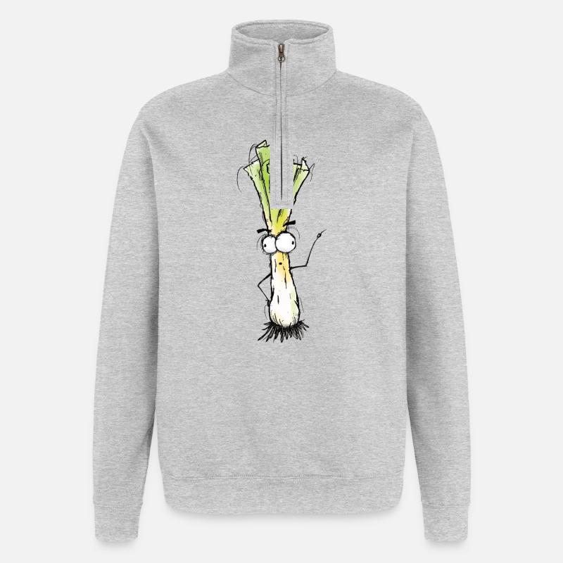 Lauch - Quarter-Zip-Sweatshirt - Grau meliert