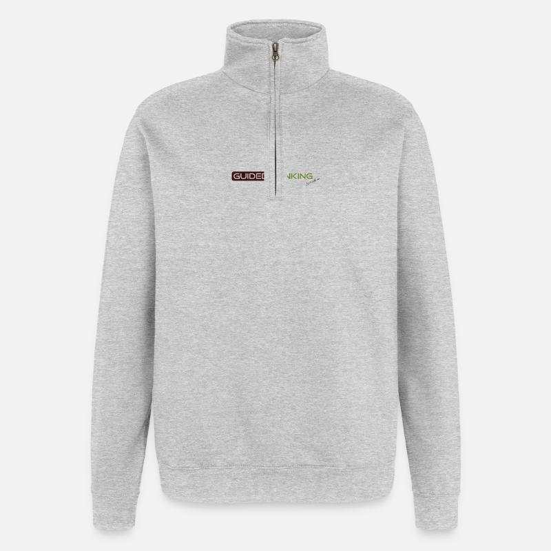 Pensée guidée - Sweat à zip 1/4 - gris chiné