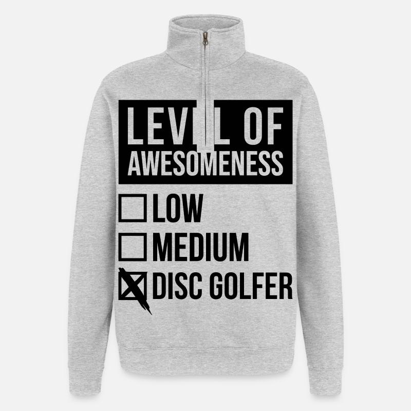 Disc golf - Sweat à zip 1/4 - gris chiné