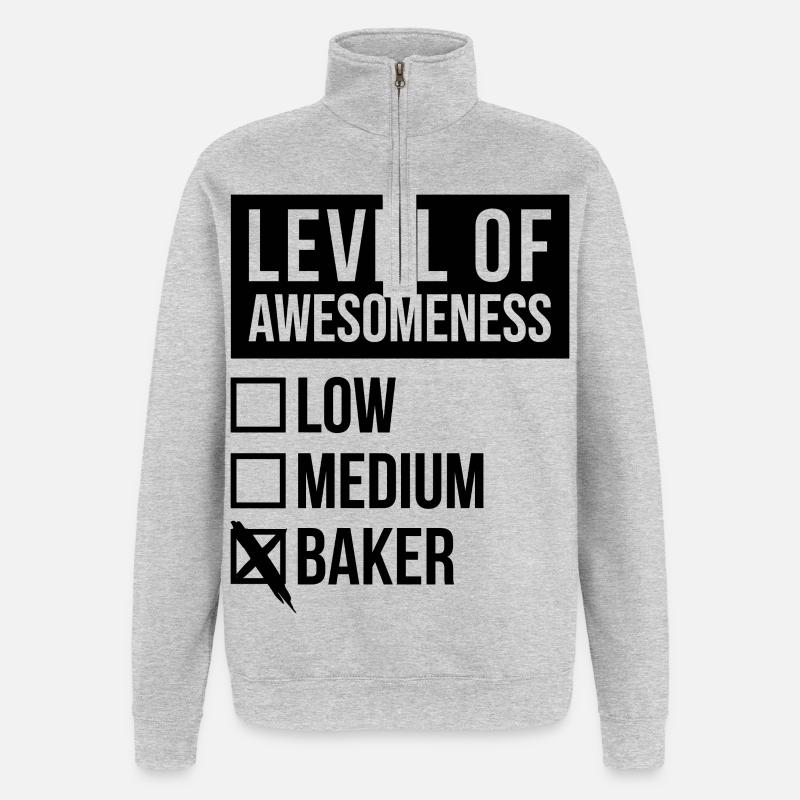 Backen - Quarter-Zip-Sweatshirt - Grau meliert
