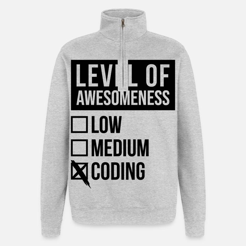 Codierung - Quarter-Zip-Sweatshirt - Grau meliert