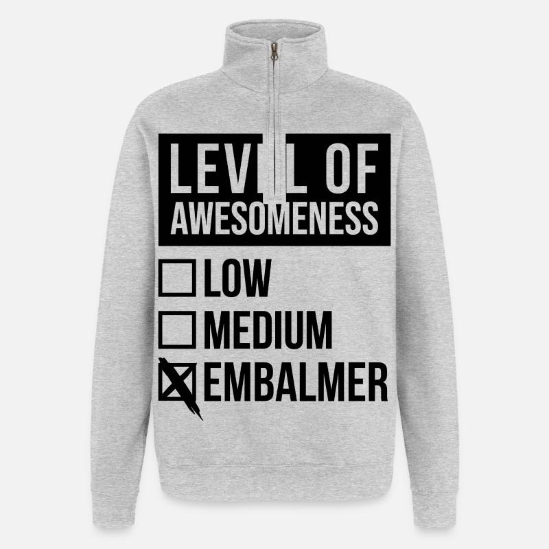 Einbalsamierung - Quarter-Zip-Sweatshirt - Grau meliert