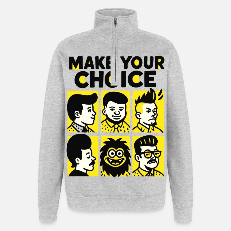 Choix de la coiffure - Sweat à zip 1/4 - gris chiné