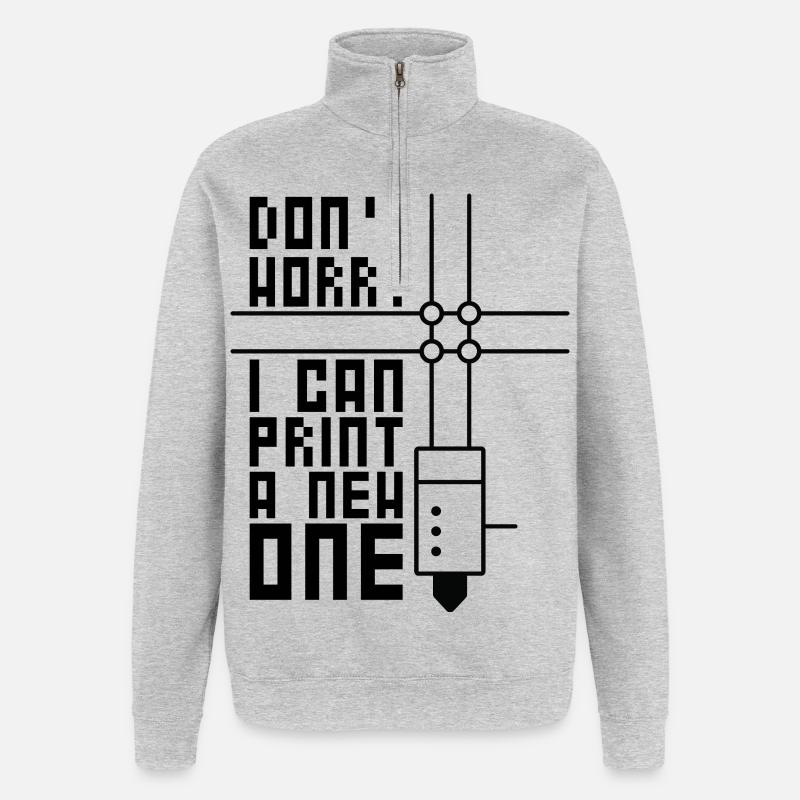 3D-Drucken 3D-Filament-3D-Drucker - Quarter-Zip-Sweatshirt - Grau meliert