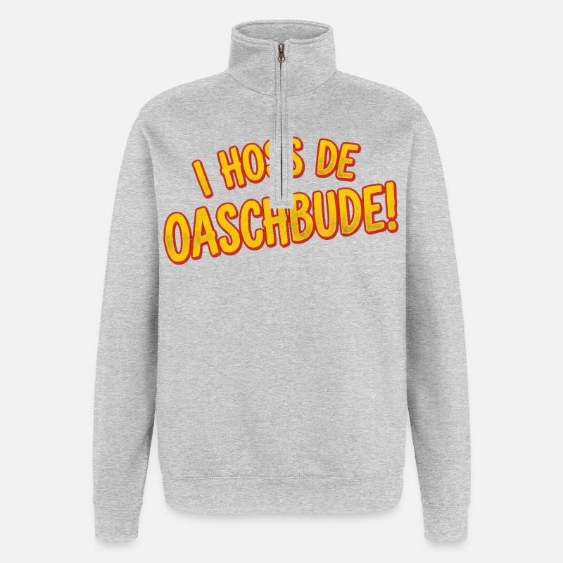 I Hoss de Oaschbude - Quarter-Zip-Sweatshirt - Grau meliert