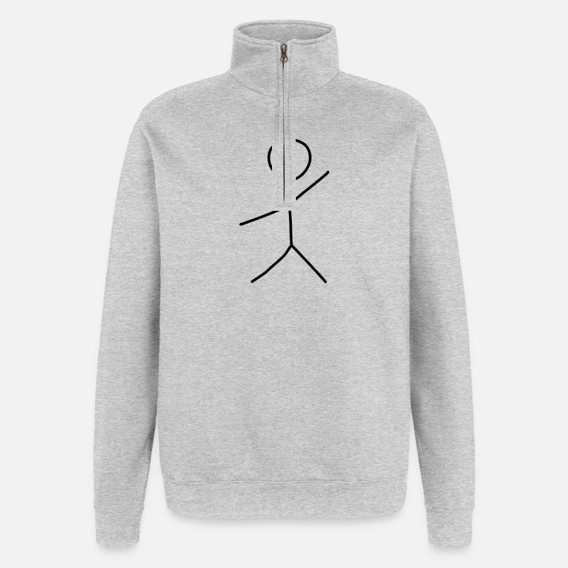 Représentation d’un homme accueillant - Sweat à zip 1/4 - gris chiné
