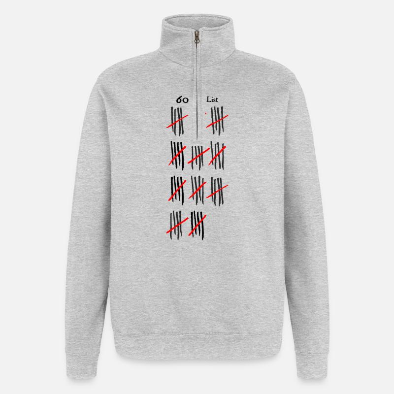 Abstraktes expressionistisches Strichzeichnungsdesign - Quarter-Zip-Sweatshirt - Grau meliert