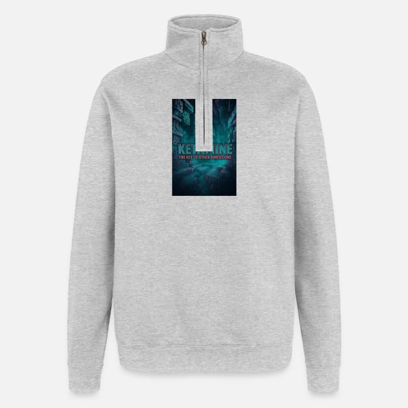 Ketamine the key to other dimensions - Sweat à zip 1/4 - gris chiné