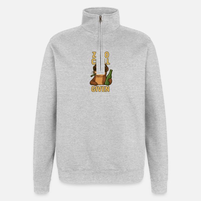 I Otter Be Left Alone - Quarter-Zip-Sweatshirt - Grau meliert