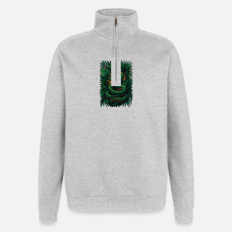 Sunburst Serpent - Sweat à zip 1/4 - gris chiné