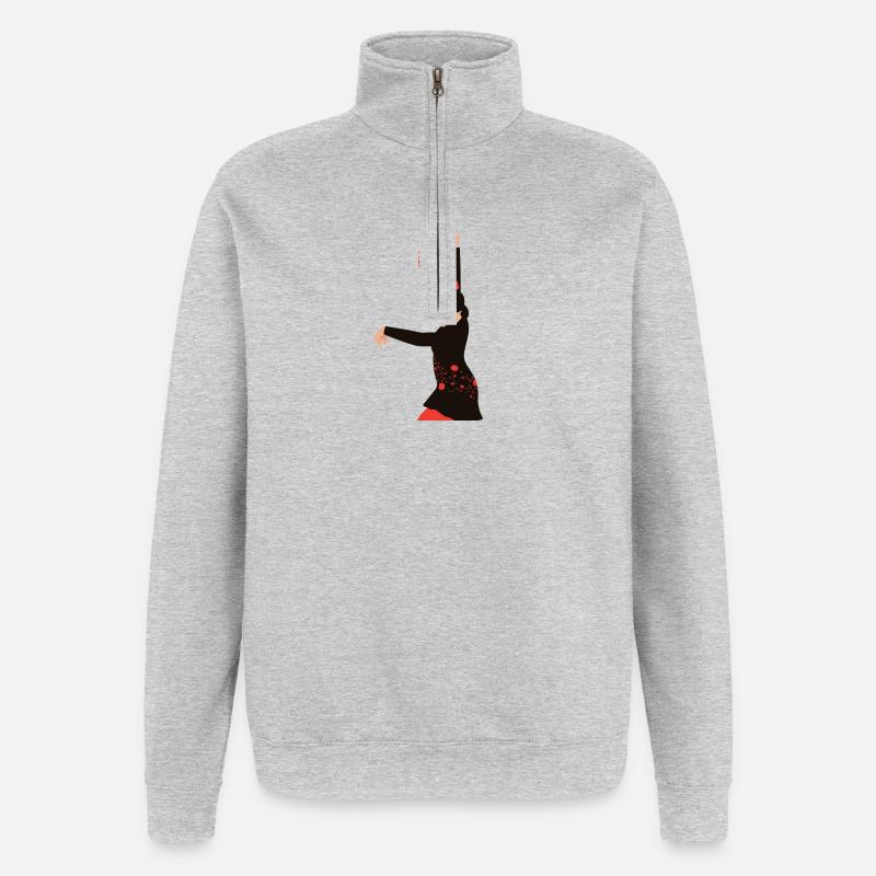 Flämisch - Quarter-Zip-Sweatshirt - Grau meliert