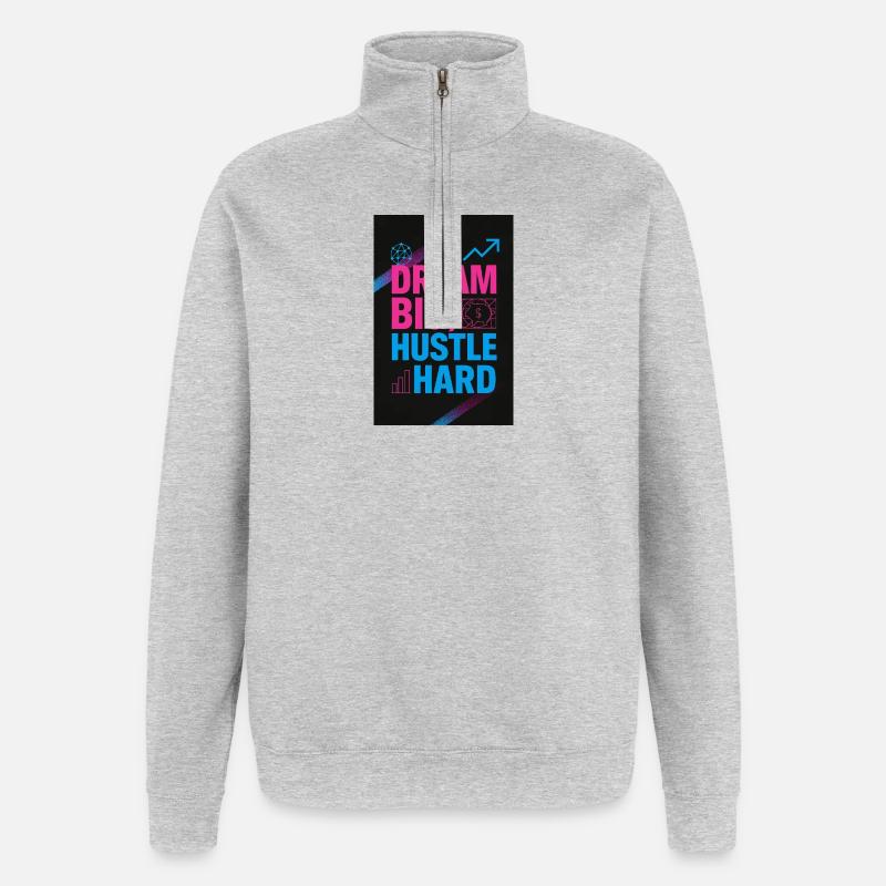 JensJensen - Sweat à zip 1/4 - gris chiné