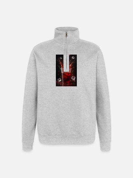 Shot d’énergie aux baies et glaçons - Sweat à zip 1/4 - gris chiné