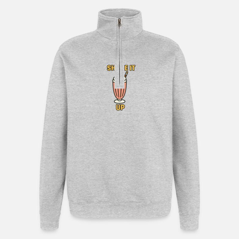 Shake it up Conception motivante - Sweat à zip 1/4 - gris chiné