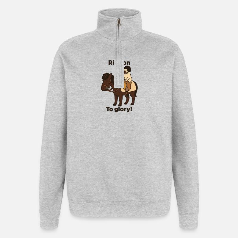 Fahren Sie weiter zum Ruhm - Quarter-Zip-Sweatshirt - Grau meliert