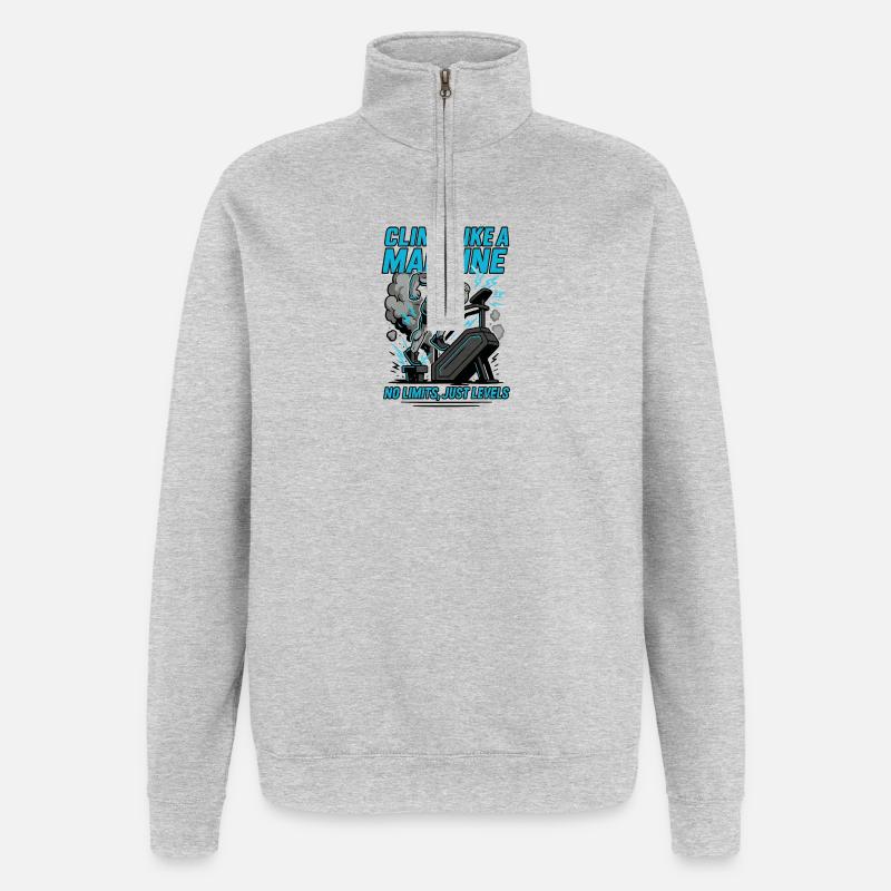 Entraînement Grimpez comme une machine - Sweat à zip 1/4 - gris chiné