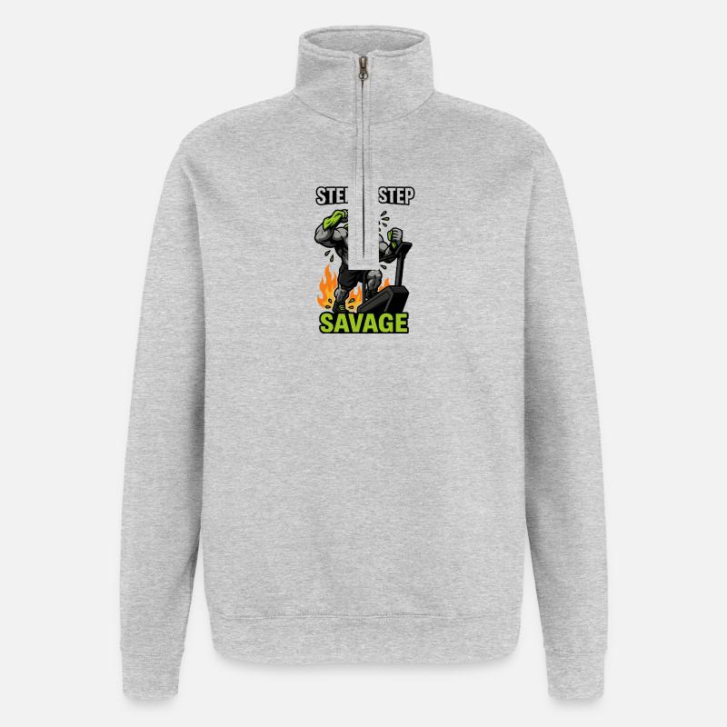 Step by Step Savage Cardio - Quarter-Zip Sweatshirt - heather grey