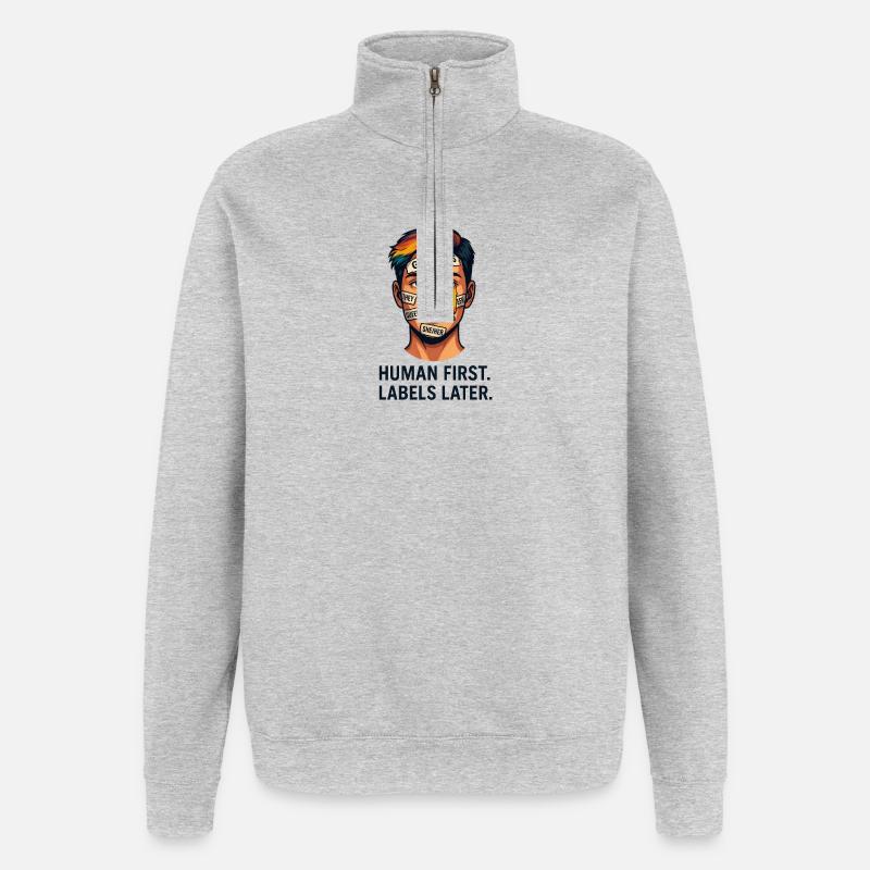 Inclusive Pride Awareness Artwork - Quarter-Zip Sweatshirt - heather grey