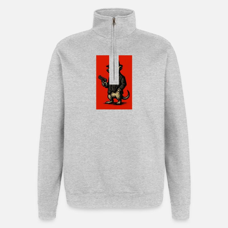 Suricate Bande Dessinée Elder 4 - Sweat à zip 1/4 - gris chiné
