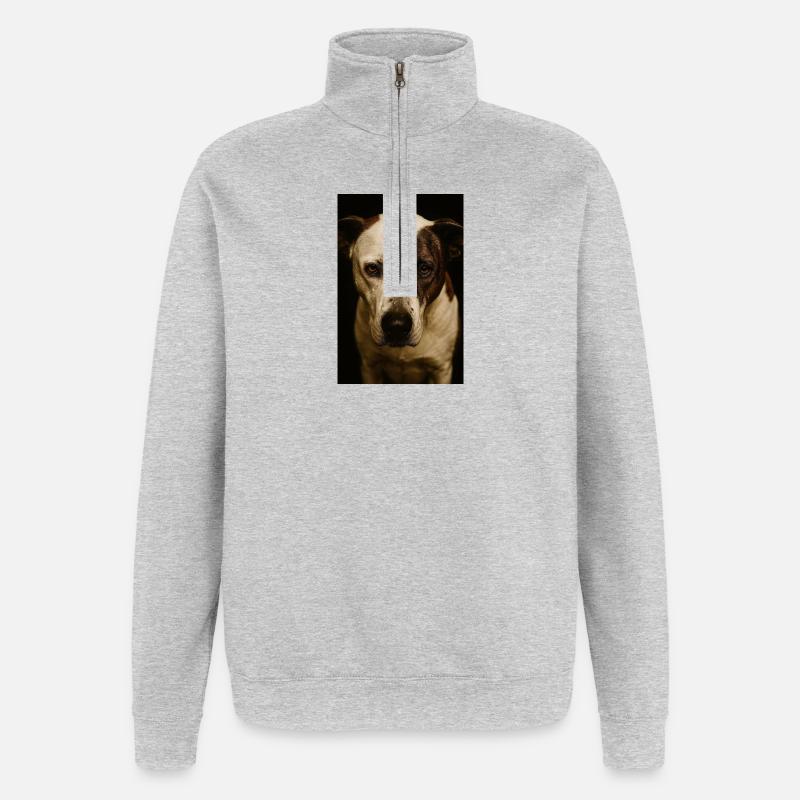 Mein Hund Buddy  - Quarter-Zip-Sweatshirt - Grau meliert