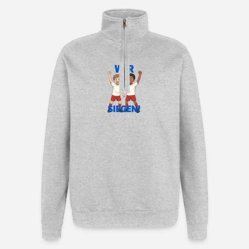 Gemeinschaftsgeist Kinder Design - Quarter-Zip-Sweatshirt - Grau meliert