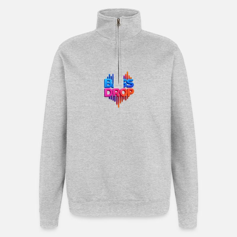 Visualisation des basses vives - Sweat à zip 1/4 - gris chiné