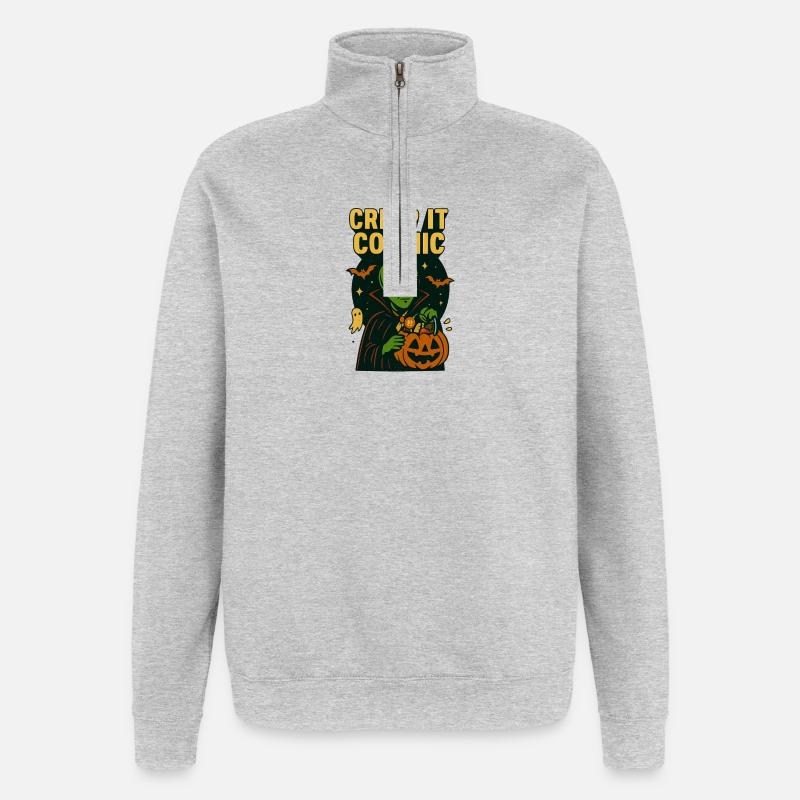 T-shirt vampire extraterrestre – Creep It Cosmic - Sweat à zip 1/4 - gris chiné