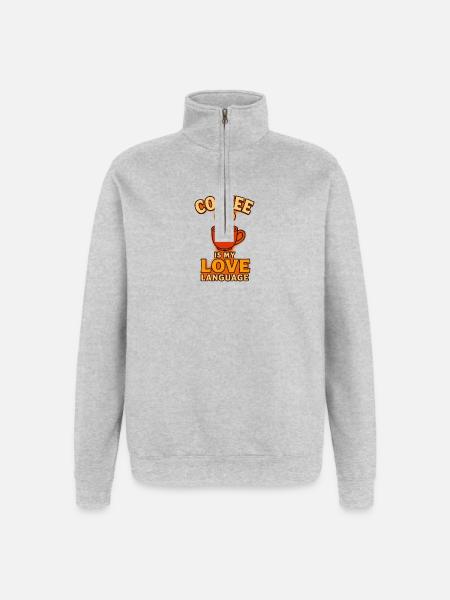 Coffee is my love language - Quarter-Zip Sweatshirt - heather grey