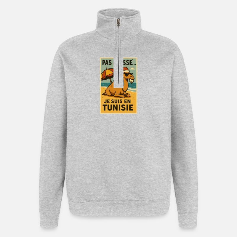 Christmas Camel in Tunisia - Quarter-Zip Sweatshirt - heather grey
