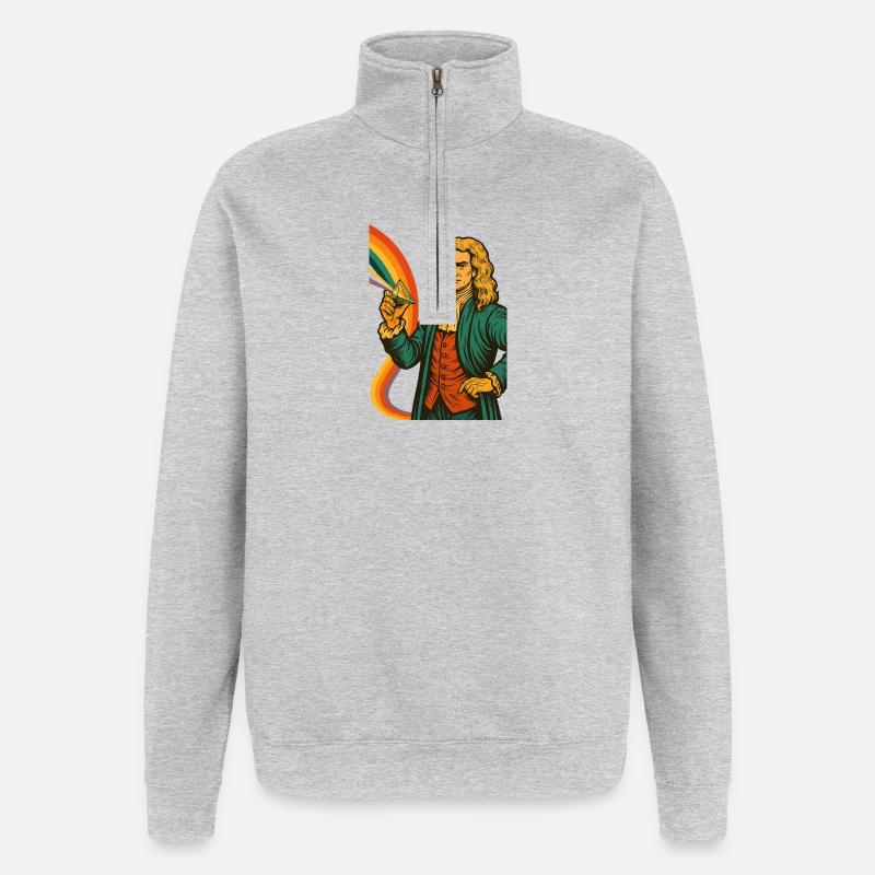 L’art psychédélique Big Count - Sweat à zip 1/4 - gris chiné
