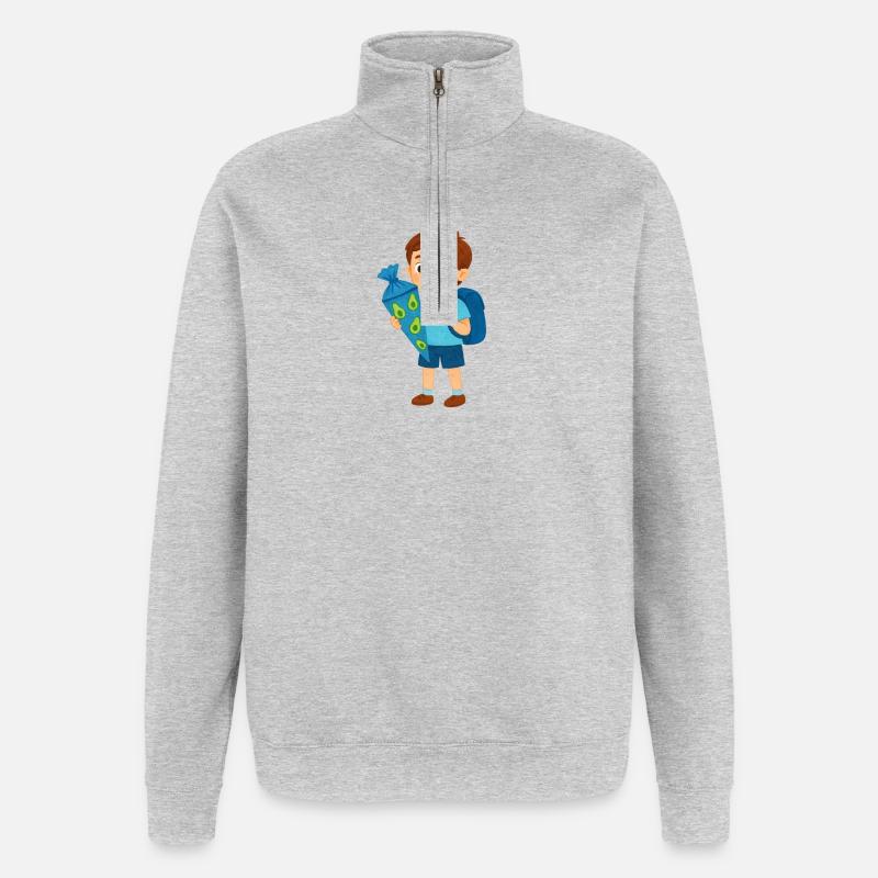 Avocado Schulheld - Quarter-Zip-Sweatshirt - Grau meliert