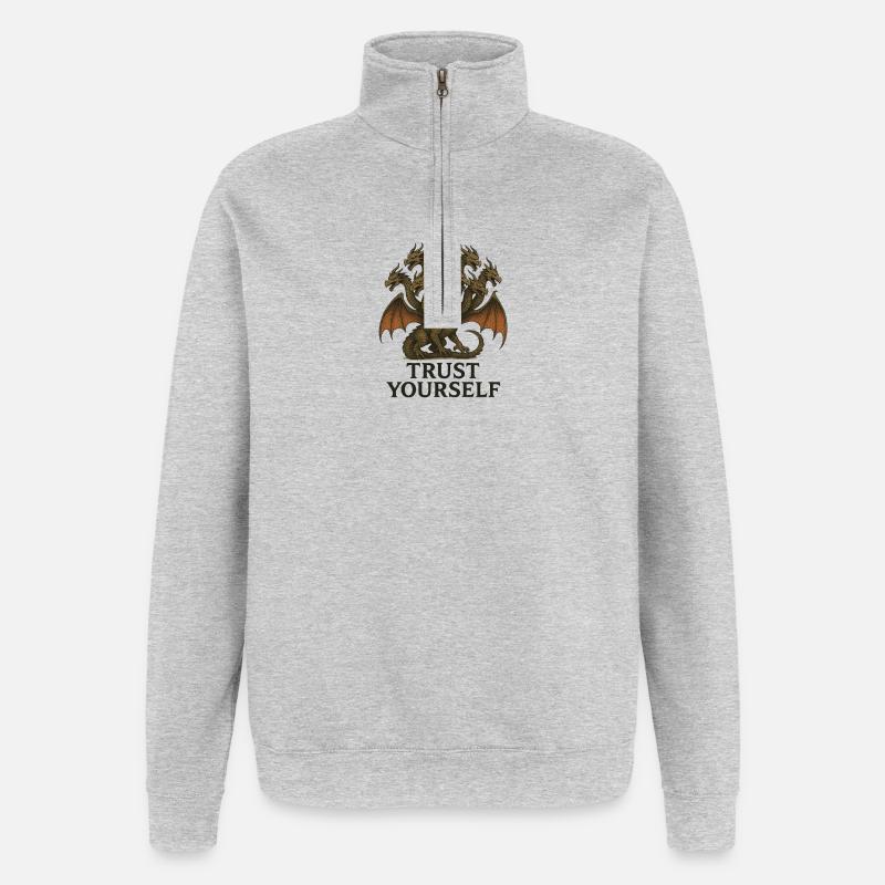 Dragon à neuf têtes : Faites-vous confiance - Sweat à zip 1/4 - gris chiné