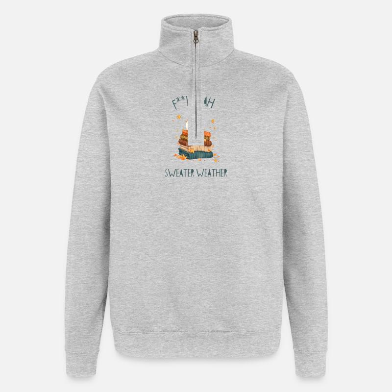 Autumnal Sweater Stack - Quarter-Zip Sweatshirt - heather grey