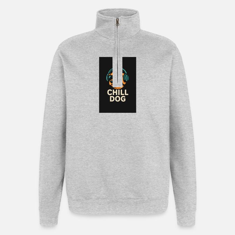 Chill Dog Kopfhörer - Quarter-Zip-Sweatshirt - Grau meliert