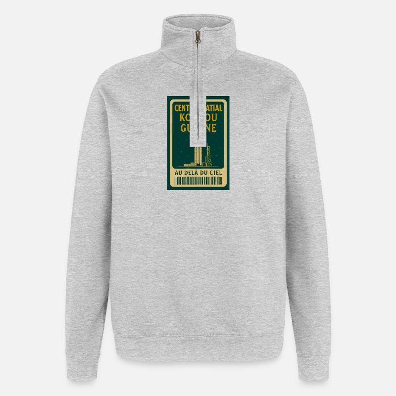 Centre Spatial Kourou Guyane - Sweat à zip 1/4 - gris chiné