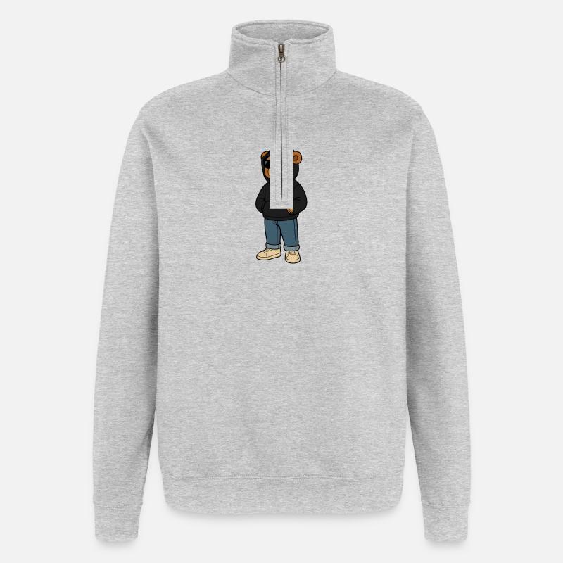 Beary cool - Quarter-Zip Sweatshirt - heather grey