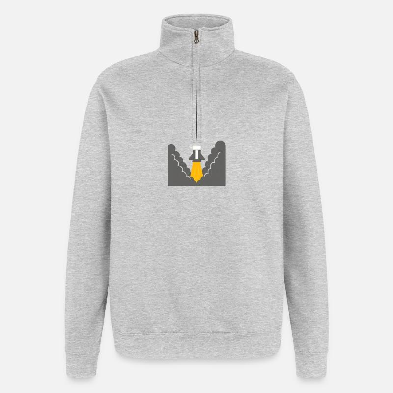 Raketenstart  - Quarter-Zip-Sweatshirt - Grau meliert