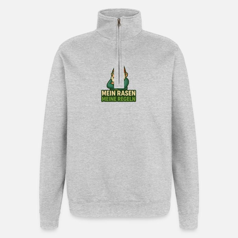 GartenGnome Saying: My Lawn My Rules - Quarter-Zip Sweatshirt - heather grey