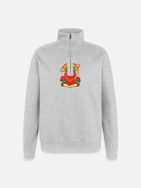Strawberry Haze - Quarter-Zip-Sweatshirt - Grau meliert