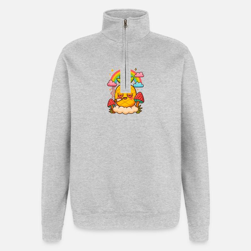 Ananas 🍍 Express - Sweat à zip 1/4 - gris chiné