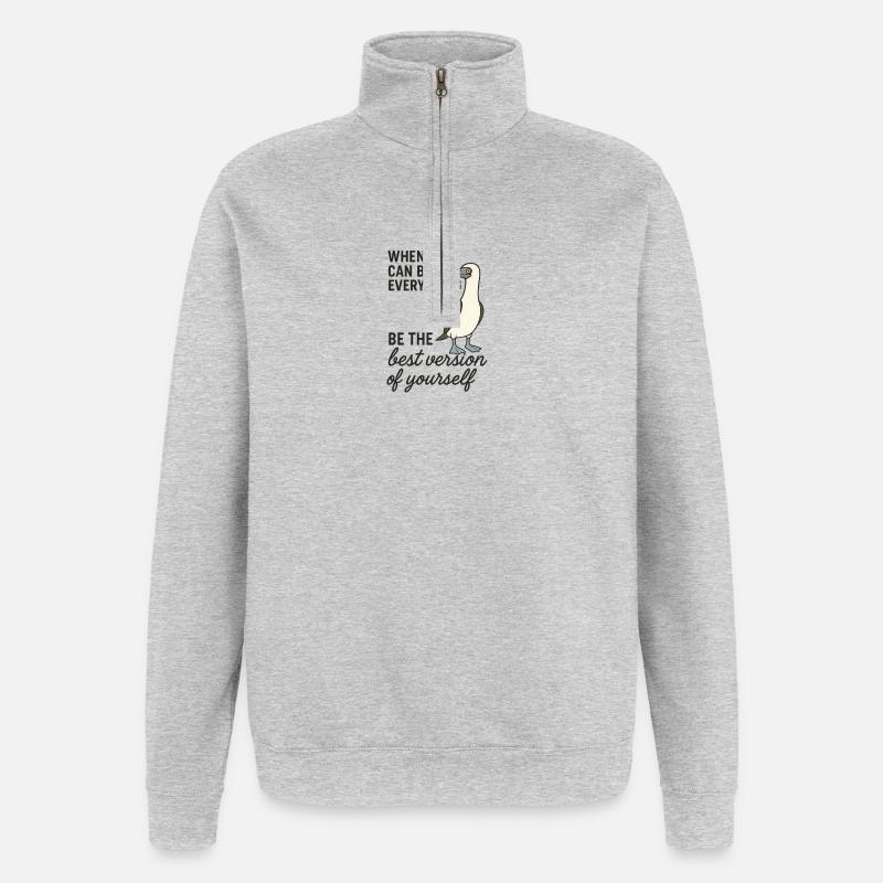 Fous à pieds bleus - Meilleure version - Sweat à zip 1/4 - gris chiné
