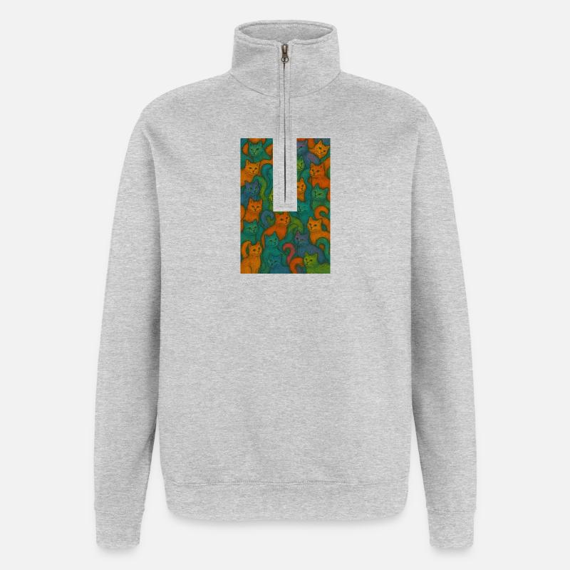 feline - Quarter-Zip Sweatshirt - heather grey