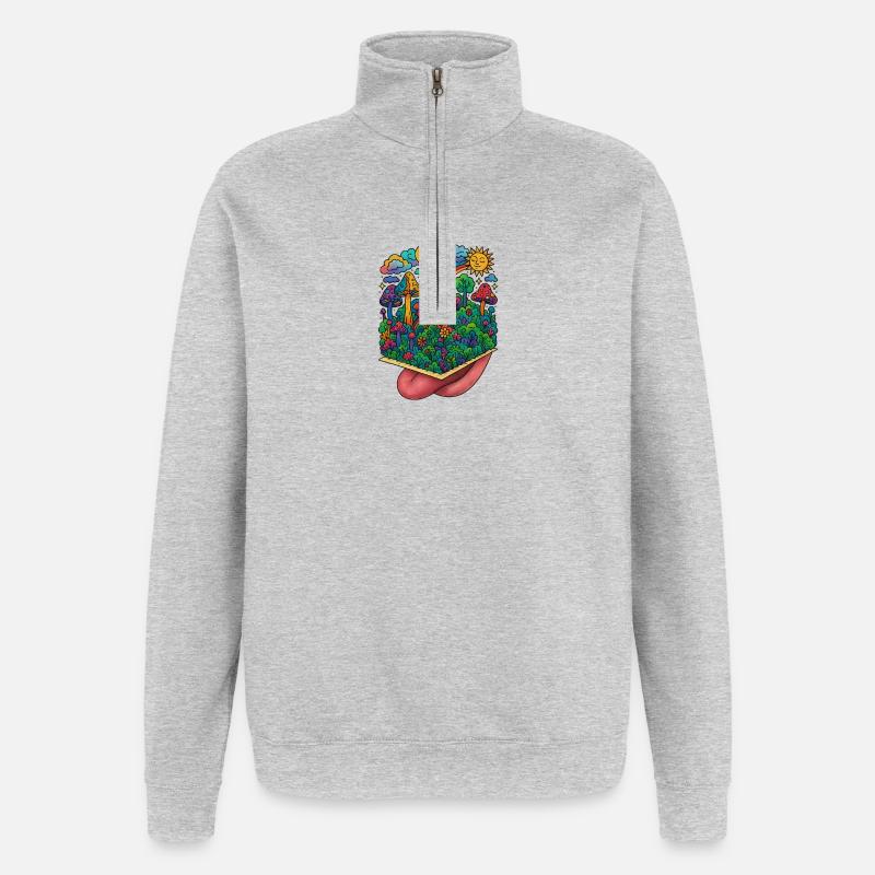 Acid Trip - Quarter-Zip Sweatshirt - heather grey